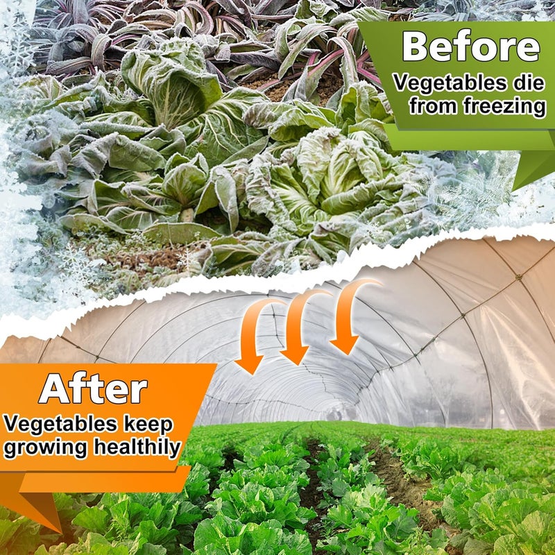 Alphatool Greenhouse Cover Plastic Sheeting - 8 x 24 ft Plant Covers Freeze Protection, Frost Cloths for Outdoor Plants, Clear Floating Row Cover for Outdoors Garden Plants Vegetables Crops - Image 3